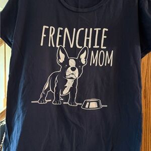Anvil Navy 'Frenchie Mom' Short Sleeve Tee